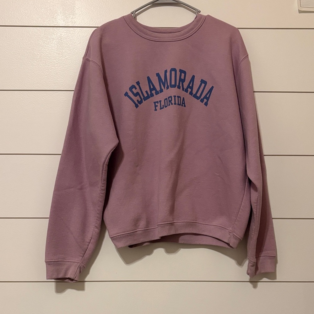 Austin Clothing Co. Mauve Sweatshirt with Blue Print